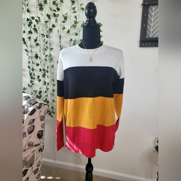 💚HP💚NWOT French Connection Babysoft Stripe Crew Neck Jumper Sweater - Picture 1 of 6